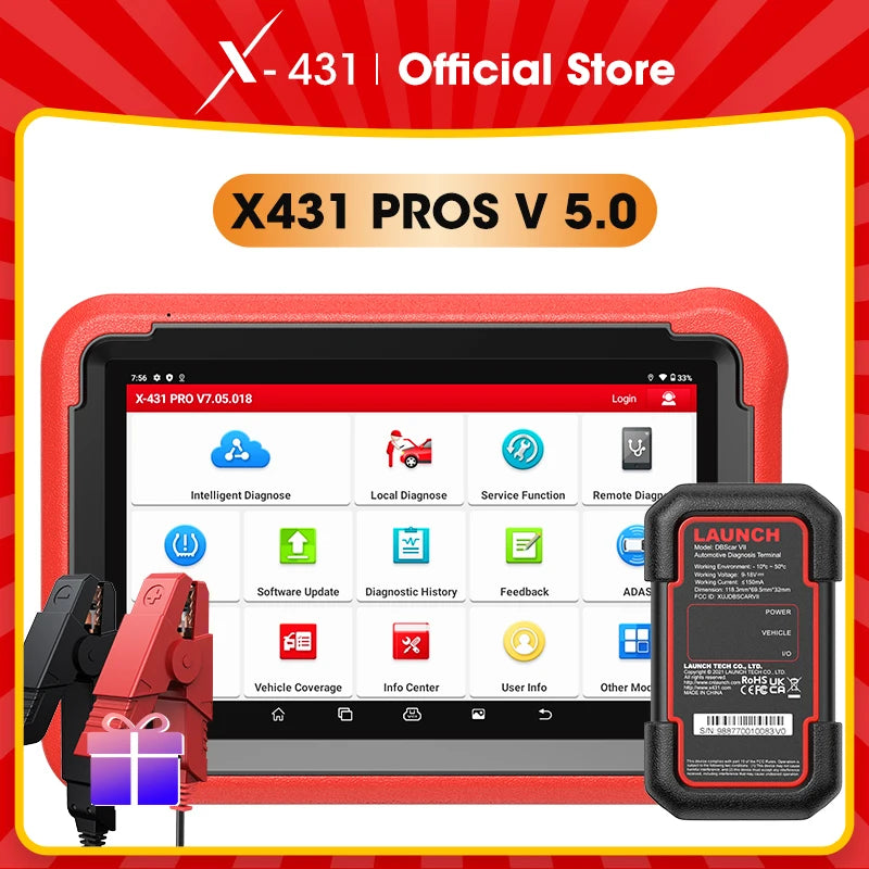 Launch X431 PROS V 5.0 Advanced Automotive Diagnostic Scanner with Full System Coverage and ECU Coding