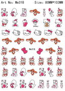 Adorable Cartoon Hello Kitty Nail Sticker Set for Nail Art