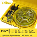 Woodworking Hole Saw Set Drill Bit Kit: Precision Tool for Various Boards & Metal  ourlum.com Yellow13PCS 19-127mm  