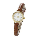 Elegant Women's Leather Quartz Watch with Small Round Dial  ourlum.com   