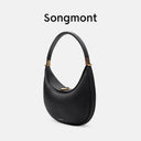 Genuine Leather Elegant Half Moon Shoulder Bags for Women