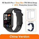 Xiaomi Mi Band Pro: GPS & Blood Oxygen Fitness Tracker with AMOLED Screen  ourlum.com Black Add Blue Strap  