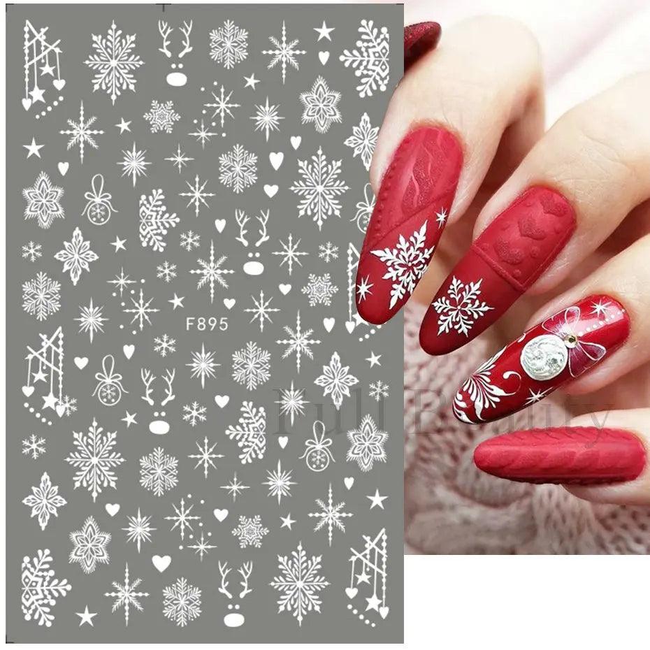 Winter Snowflake Nail Art Stickers: Festive Designs for Holiday Glam