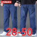 Man Jeans Big Size High Stretch Denim Fabric Large Size Pants