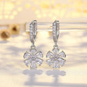 Starlight Elegance Silver Star Stud Earrings Dazzling Zircon Design