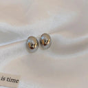 Vintage Gold Teardrop Dome Earrings Stylish Statement Jewelry