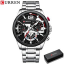 Stylish Stainless Steel Men's Watch with Quartz Movement - Waterproof Sports Chronograph Timepiece for Him by OurLum  OurLum.com E with Box  