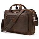 Premium Genuine Leather Professional Business Briefcase 17 Inch Tote