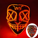 Halloween LED Purge Neon Light Up Mask With LED Gloves