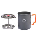 Portable Aluminum Camping Coffee Pot with French Press