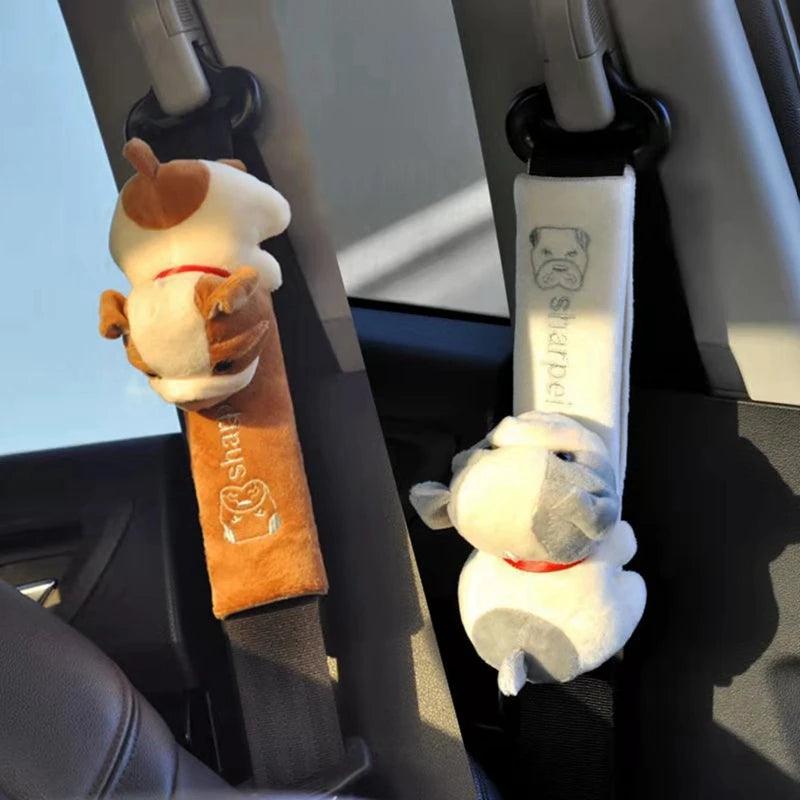 Cute Cartoon Car Seat Belt Shoulder Pad Plush Cushion Pet Doll Harness Support  ourlum.com   