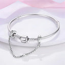 New 925 Sterling Silver Plated Butterfly Daisy Safety Chain Bead