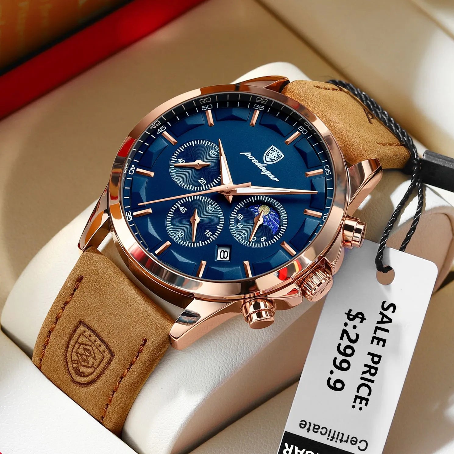 POEDAGAR Men's Luxury Chronograph Watch: Stylish Business & Leisure Companion  ourlum.com   