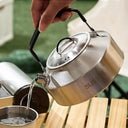 Outdoor Stainless Steel Camping Kettle 1L 1.5L Portable Tea Pot