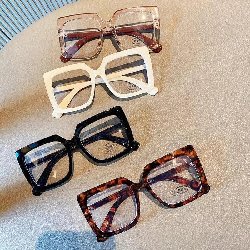 Blue Light Blocker Square Glasses for Women - Trendy Computer Eyewear with Transparent Optical Lenses  ourlum.com   