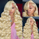 34 Inch Honey Blonde Body Wave Lace Front Wig Elegance