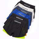 Men's Quick-Dry Double Layer Running Shorts Black Fitness