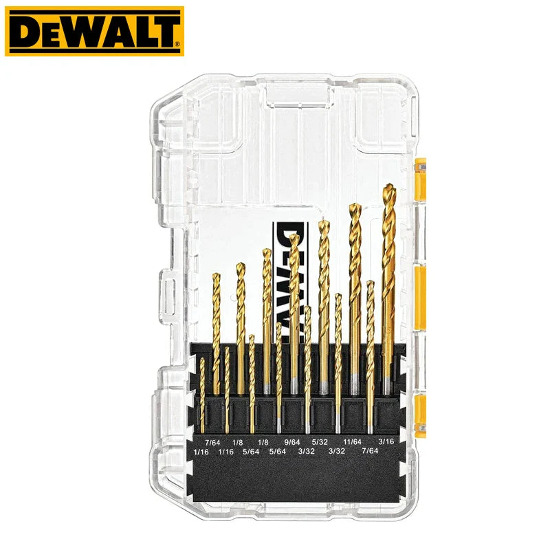 21-Piece DEWALT Titanium Drill Bit Set for Wood, Metal & Plastic - High Speed & Precision