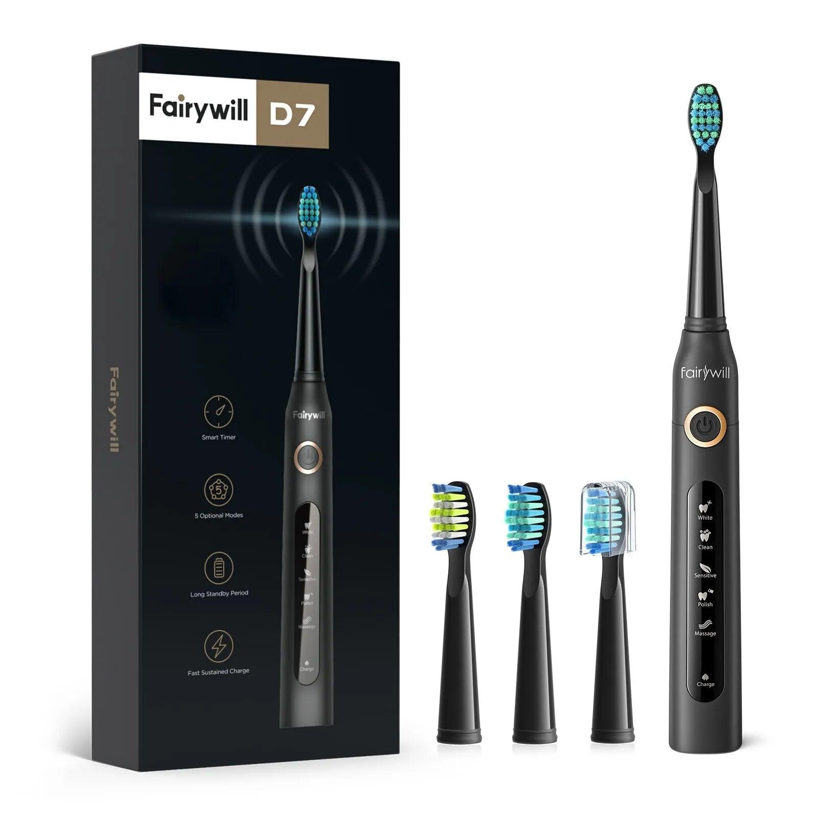 Advanced Sonic Electric Toothbrush with USB Charging - Replaces Manual Brush Strokes - 5 Cleaning Modes & Replacement Heads included  ourlum.com   