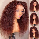 40-Inch Jerry Curly Reddish Brown Lace Front Wig 250% Density