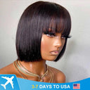 Brazilian Human Hair Bob Wig with Bangs Premium Quality