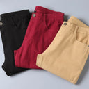 Spring Men's Slim Jeans Classic Style Straight Elasticity Cotton Denim Pants Male Brand Wine Red Black White Trousers