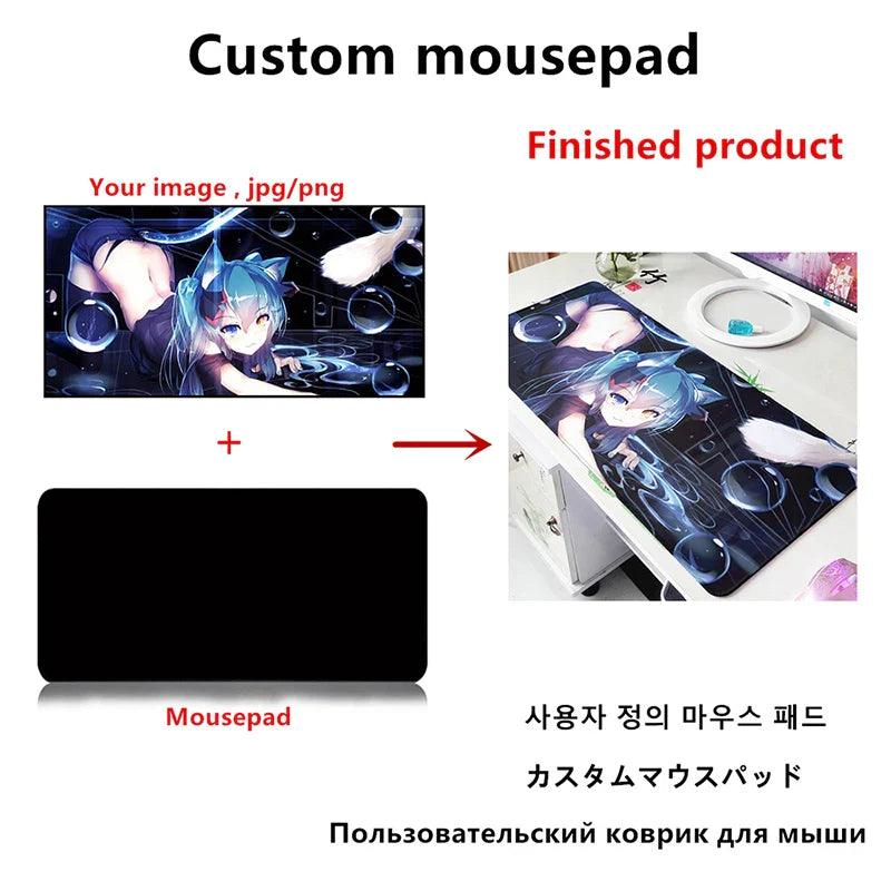 Anime Gaming Mousepad: Personalized XL Desk Mat with Speed Print  ourlum.com   