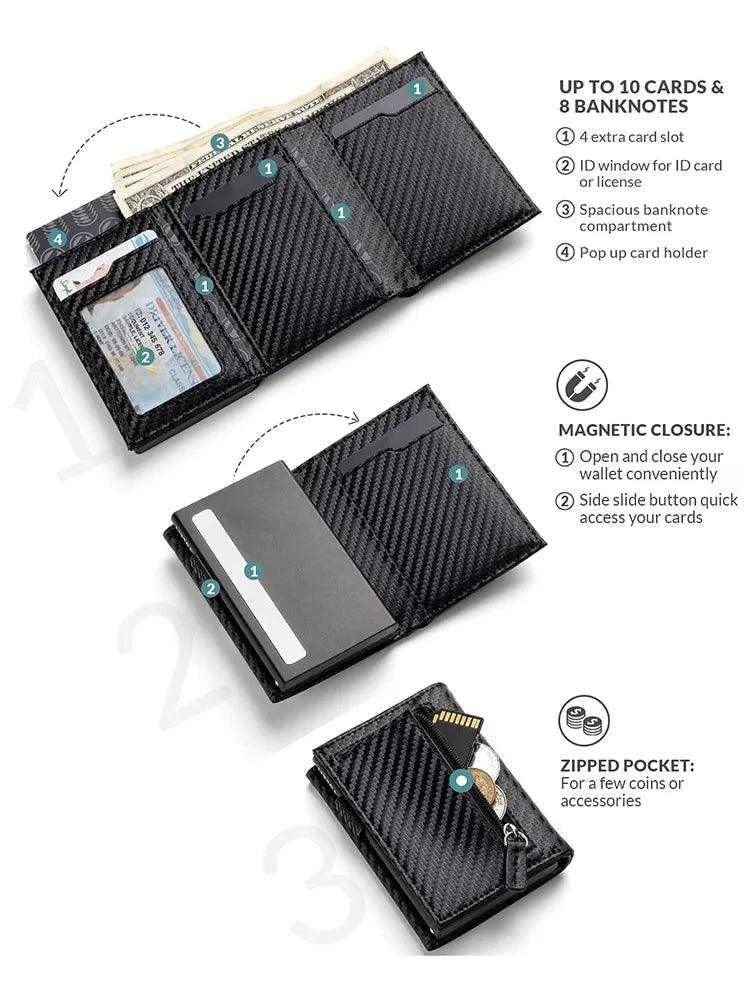 RFID Blocking Compact Bifold Wallet: Secure RFID/NFC Protection & Sleek Design  ourlum.com   