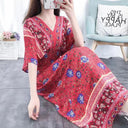 Casual Vintage Printed Dress: Retro Style and Comfort