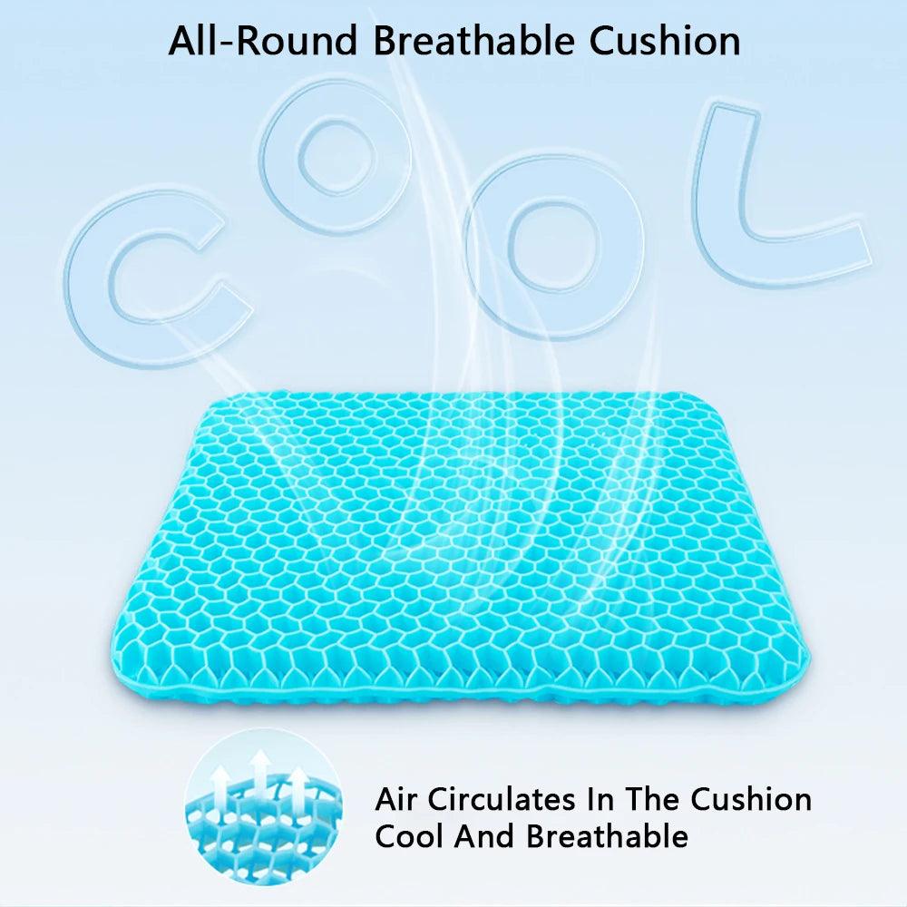 Breathable Gel Seat Cushion Pad for Summer Comfort - Multi-Functional TPE and PU Foam Chair Cushion with Removable Mesh Cover