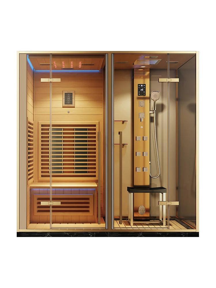 All-in-One Home Sauna, Steam Room, and Shower Unit with Dry/Wet Separation Feature  ourlum.com   