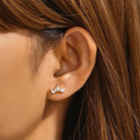 CANNER 1PC Ins Simple Flat Head Stud Earring Women 925 Silver