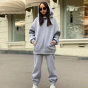 Women Two Piece Sets Tracksuit Hooded Sweatshirt Set Outfit