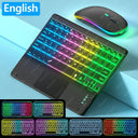 Bluetooth Touchpad Keyboard: RGB Backlit for  Pad SEO: Rainbow Gradient LED Light, 7 Colors, 2 Light Modes, Long Battery Life  ourlum.com EN Black United State 