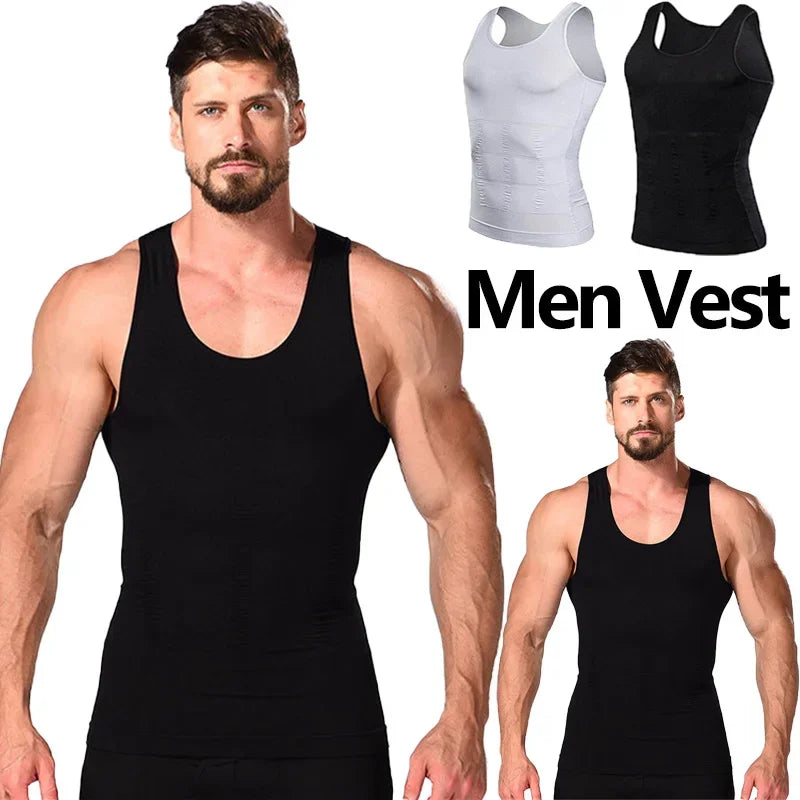 Soxnos Men's Slimming Waist Trainer Vest for Tummy Control & Posture Support