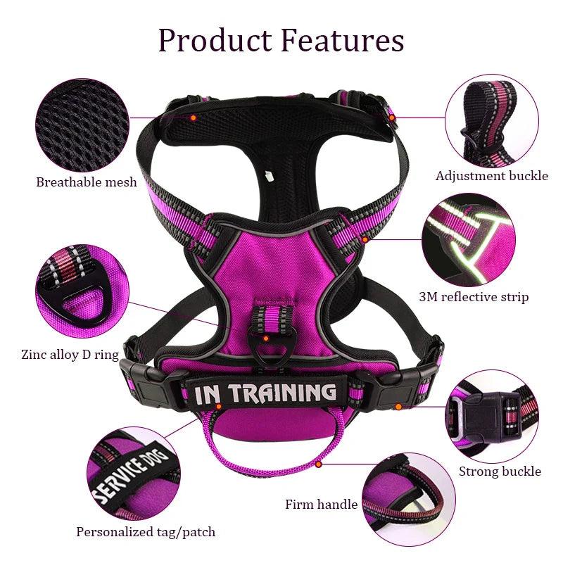 Reflective Nylon Dog Harness Vest: Personalized, Secure Leash for Dogs  ourlum.com   