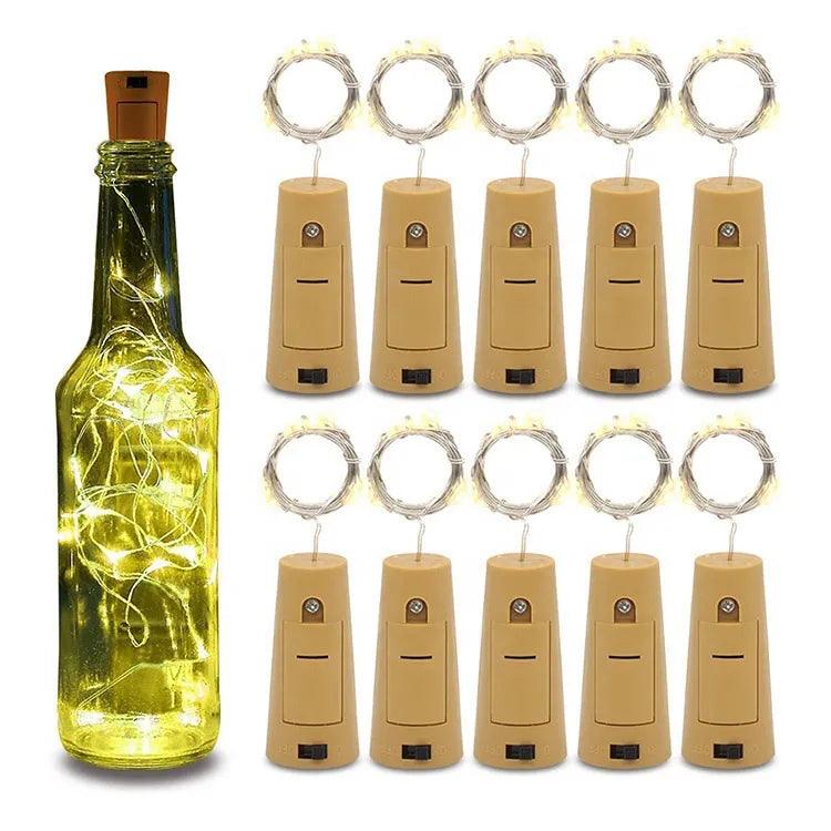 Twinkle up your celebrations with the Battery Operated Cork Bottle LED Light Bar for Birthday Parties, Wine Bottle Decor, and More!  ourlum.com   