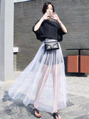 Summer Bohemian Lace Maxi Skirt Elegant Stylish Women's Wear