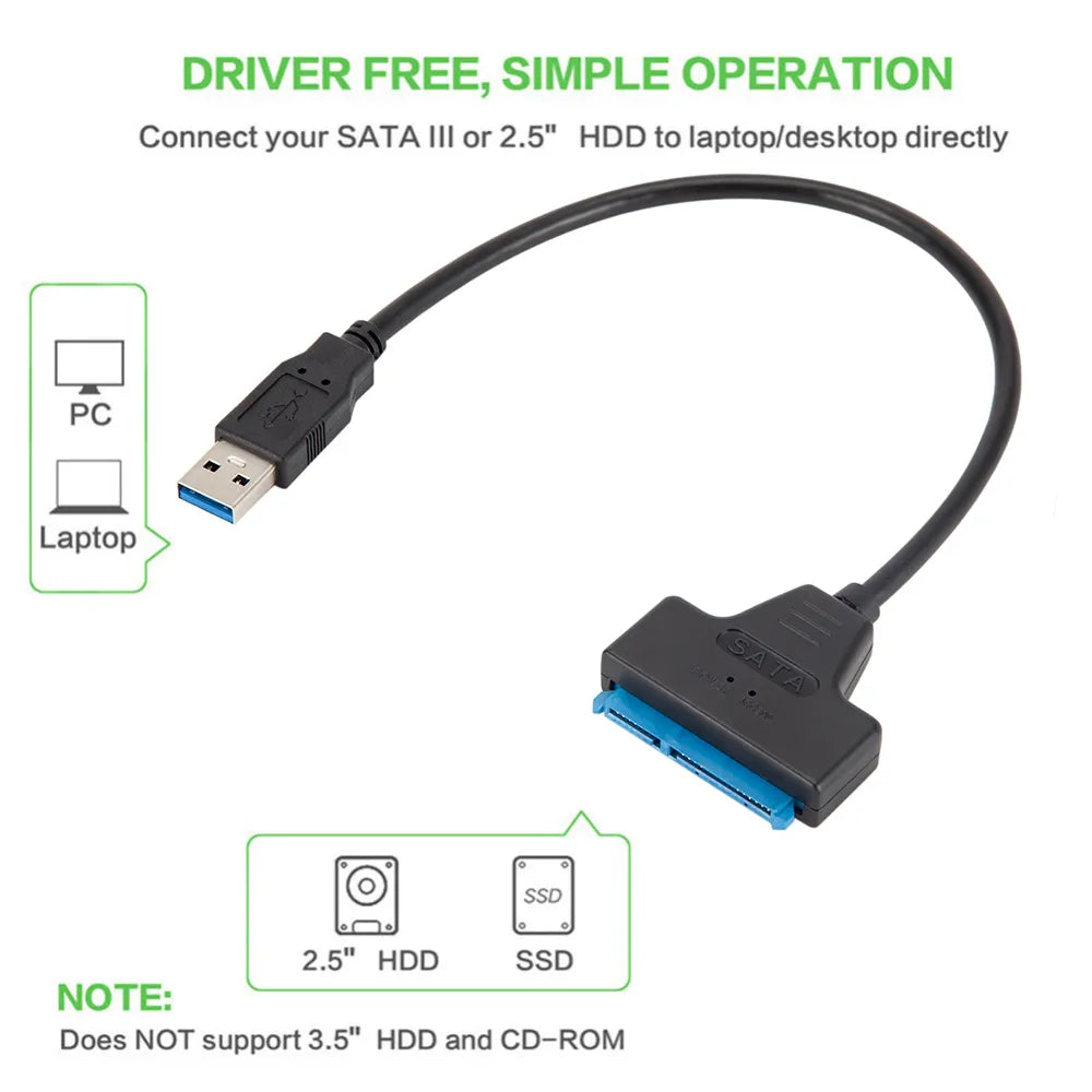 SATA to USB Adapter: Lightning-Fast Data Transfer for HDD and SSD  ourlum.com   
