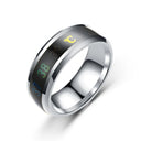 Smart Sensor Body Stainless Steel Love Band Ring With Temperature Measurement