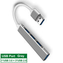 USB C HUB Multi USB Splitter: Enhanced Connectivity Solution  ourlum.com USB 3.0 HUB Gray United State 