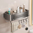 Vacuum Suction Cup Bathroom Shelf Wall Mounted Aluminum Organizer