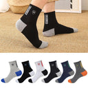 Breathable Cotton Blend Men's Sports Socks - Pack of 5, Size EU 38-43  Our Lum   