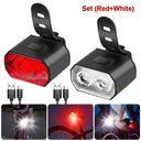 Waterproof Portable Mini Bike Lamp White Front Light Red Taillight