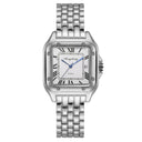 Square Roman Quartz Watch: Stainless Steel Timepiece Gift