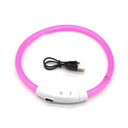 LED Pet Dog Collar Glowing Safety Light USB Flashing Luminous Necklace  ourlum.com S1 Pink 40cm 