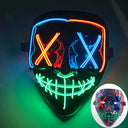 Halloween LED Purge Neon Light Up Mask With LED Gloves