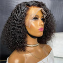 Kinky Curly Bob Wig Glueless Lace Front Human Hair Wig