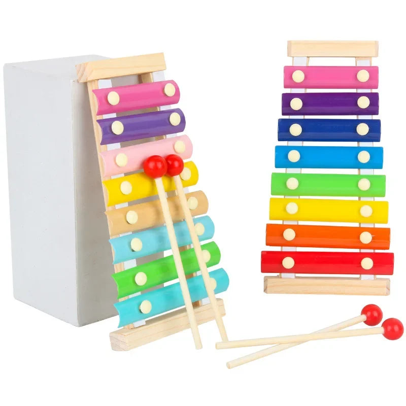 Vibrant 8-Tone Wooden Xylophone - Perfect Musical Gift for Kids and Babies