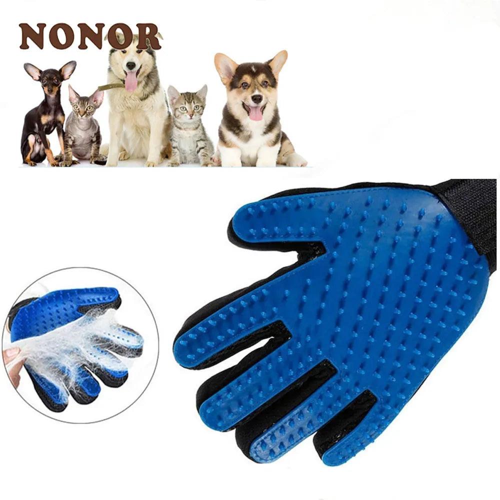 Rubber Pet Grooming Glove: Soft Massage, Hair Removal, Adjustable Fit  ourlum.com   